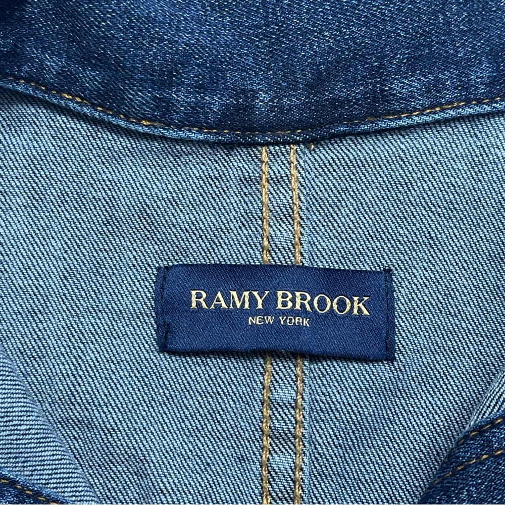 Ramy Brook Lolita Denim Mini Dress Womens 24 Indigo Dyed Button Up Sleeveless - Picture 6 of 13
